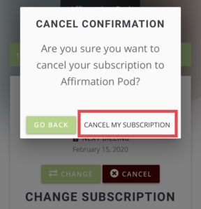 Affirmation Pod Premium Access Cancel Subscription